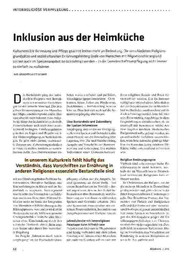 Vorschauseite 1: Inklusion aus der Heimküche