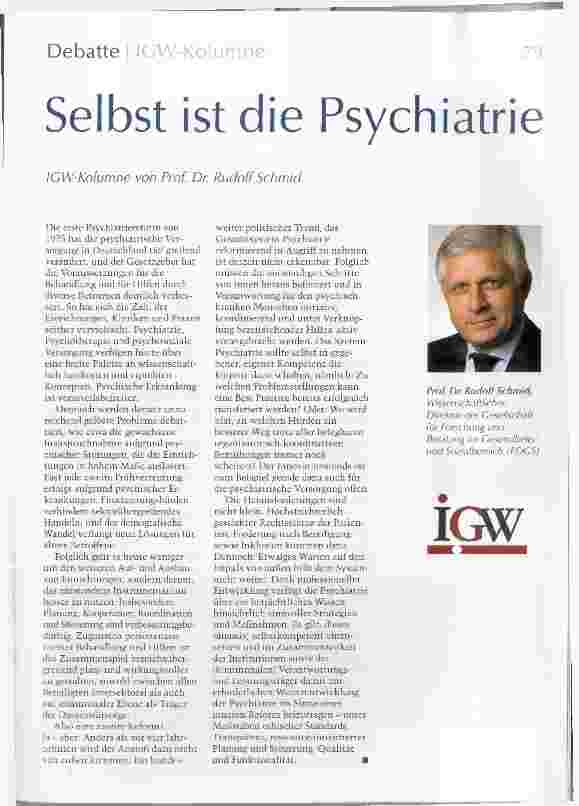 Vorschauseite 1: Selbst ist die Psychiatrie