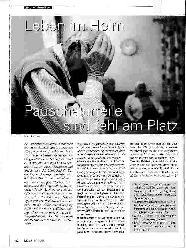 Vorschauseite 1: Leben im HeimPauschalurteile sind fehl am Platz