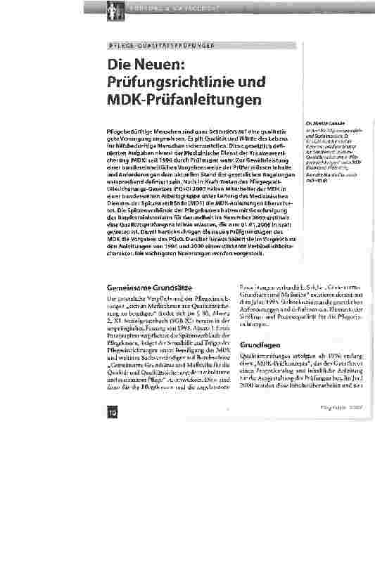 Vorschauseite 1: Die Neuen:Prüfungsrichtlinie und MDK-Prüfanleitungen