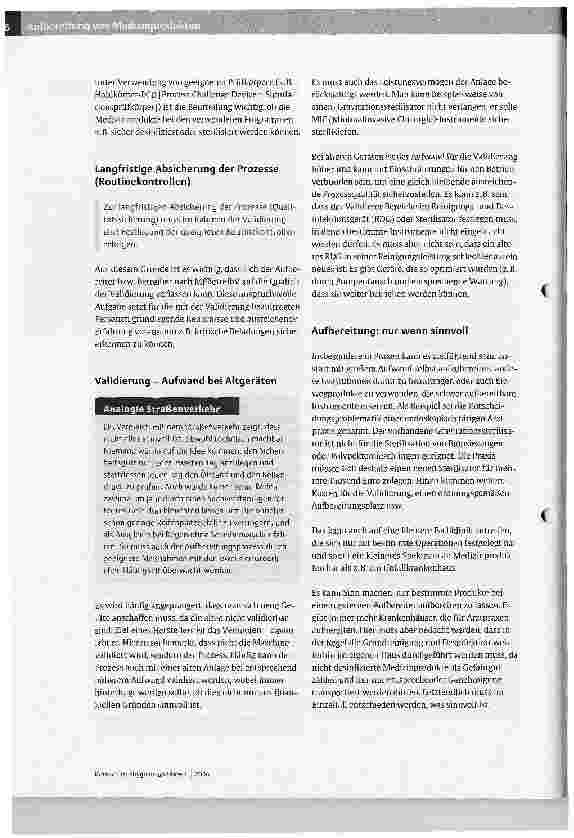 Vorschauseite 4: Aufbereitung von MedizinproduktenProblerne der Validierung von Reinigungsund Desinfektionsgeräten und Lösungsansätze