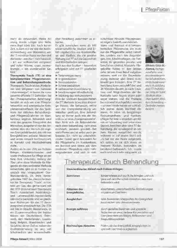 Vorschauseite 2: Therapeutic Touch für das Wohlbefinden