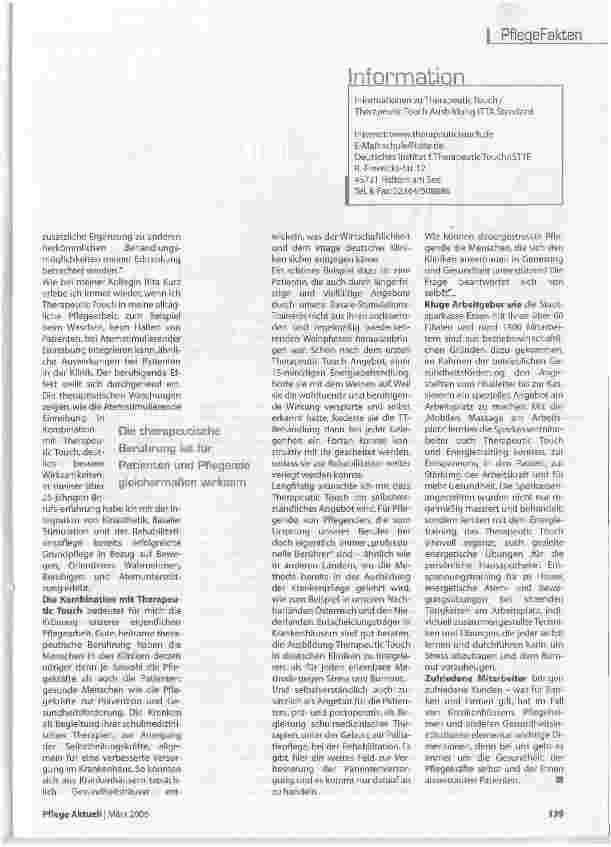 Vorschauseite 4: Therapeutic Touch für das Wohlbefinden