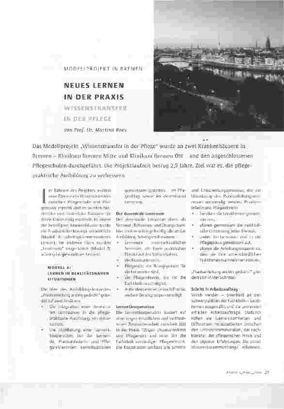 Vorschauseite 1: MODELLPROJEKT IN BREMENNEUES LERNEN IN DER PRAXIS