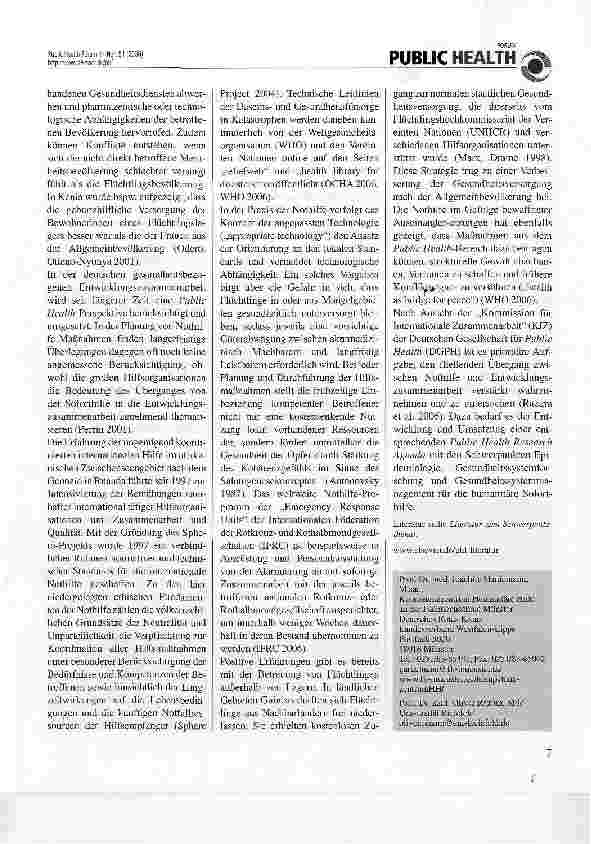 Vorschauseite 2: Internationale humanitäre Soforthilfe bei Naturund Gewaltkatastrophen