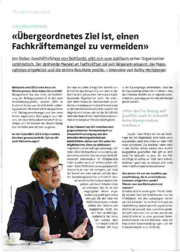 Vorschauseite 1: Übergeordnetes Ziel ist, einen Fachkräftemangel zu vermeiden