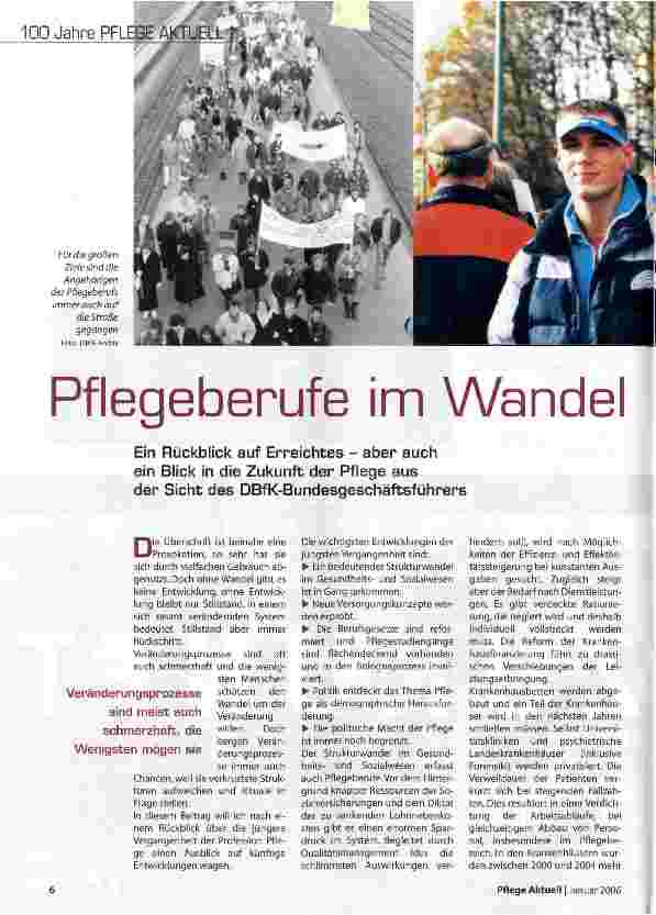 Vorschauseite 1: Pflegeberufe im Wandel