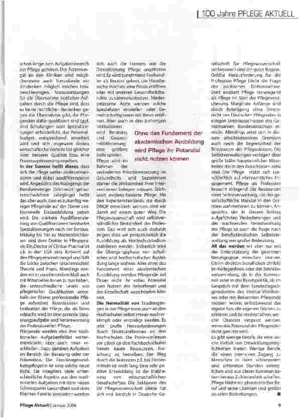 Vorschauseite 4: Pflegeberufe im Wandel