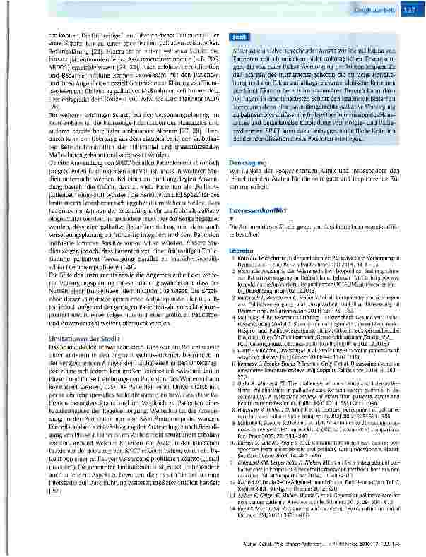 Vorschauseite 5: Wie können Patienten mit chronisch fortschreitenden nicht-onkologischen Erkrankungen erkannt werden, bei denen eine Palliatiwersorgung sinnvoll ist?