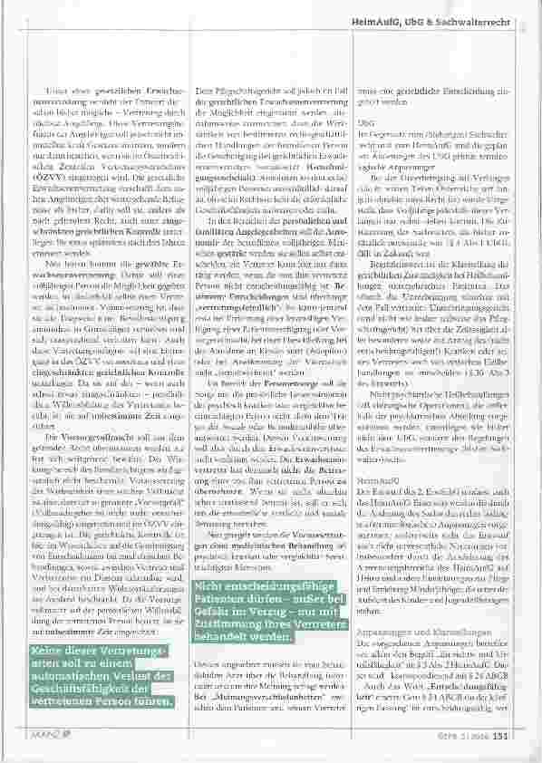 Vorschauseite 2: Ausblick auf das 2. Envachsenenschutz-Gesetz