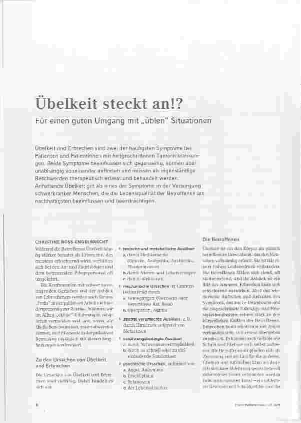 Vorschauseite 1: Übelkeit steckt an!?