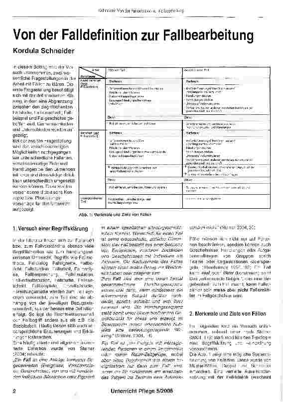 Vorschauseite 1: Von der Falldefinition zur Fallbearbeitung