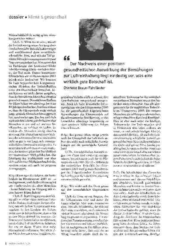 Vorschauseite 3: Die aktuelle GesprächsrundeMacht der Klimawandel krank?
