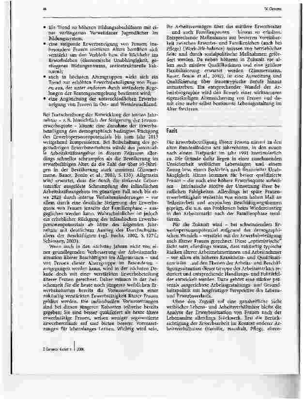 Vorschauseite 6: Ältere Arbeitnehmerinnen in DeutschlandErwerbsstrukturen und Zukunftsperspektiven