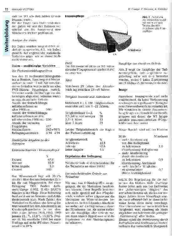 Vorschauseite 4: Auswertung einer Umfrage an den Fachweiterbildungsstätten für Intensivpflege und Anästhesie in Niedersachsen, Bremen und Hamburg