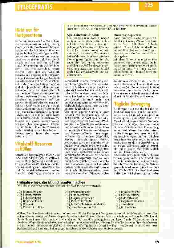 Vorschauseite 2: Fit in den Frühling Selbstpflege für Pflegende/Teil 1