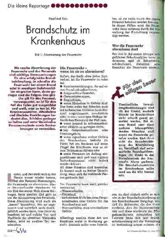 Vorschauseite 1: Brandschutz im Krankenhaus