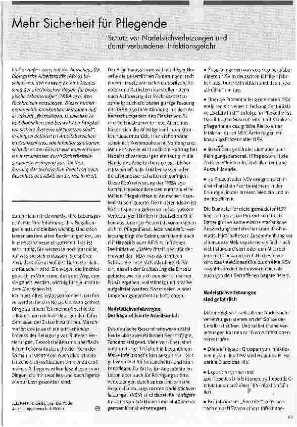 Vorschauseite 1: Mehr Sicherheit für Pflegende