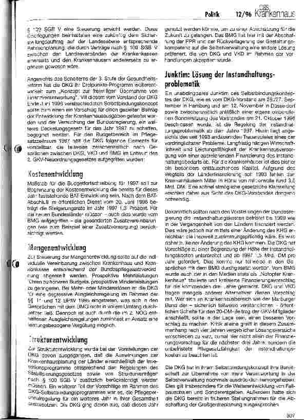 Vorschauseite 3: Die Statusbestimmung des Krankenhauses ab 1997