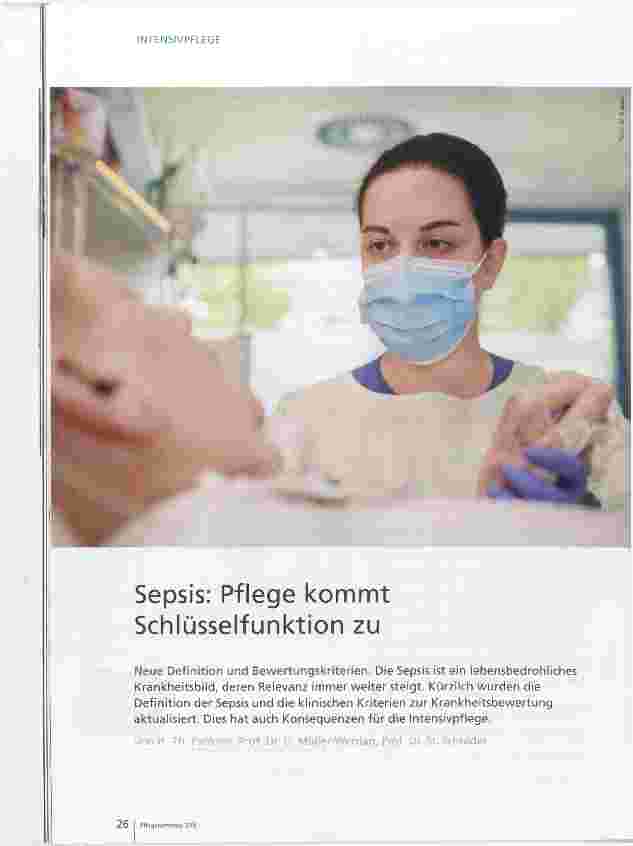 Vorschauseite 1: Sepsis: Pflege kommt Schlüsselfunktion zu