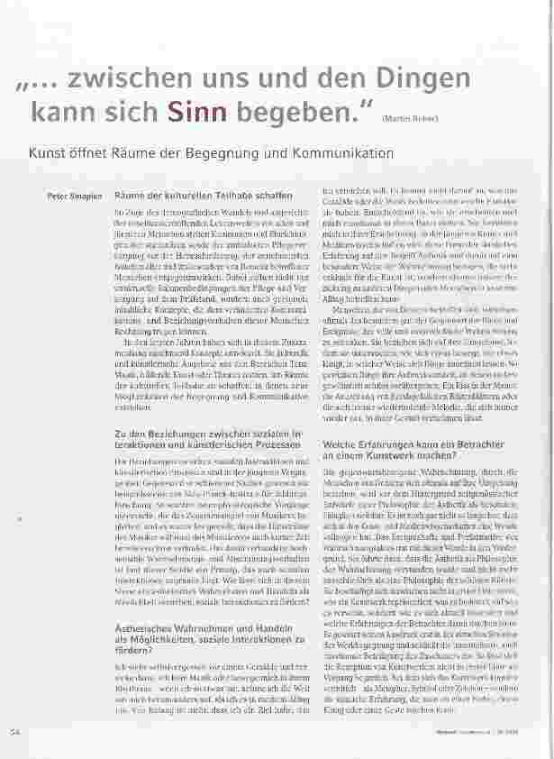 Vorschauseite 1: . .. zwischen uns und den Dingen kann sich Sinn begeben