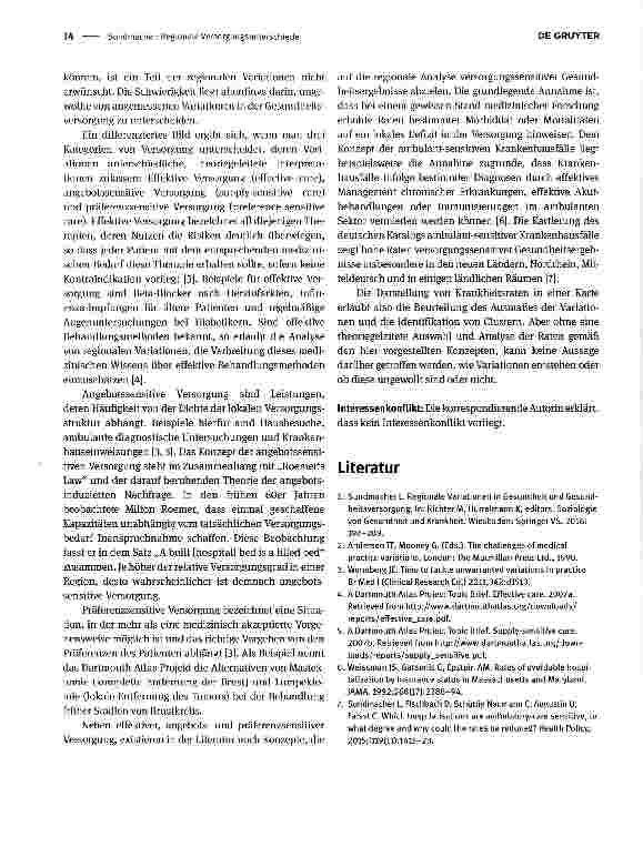 Vorschauseite 2: Regionale Versorgungsunterschiede