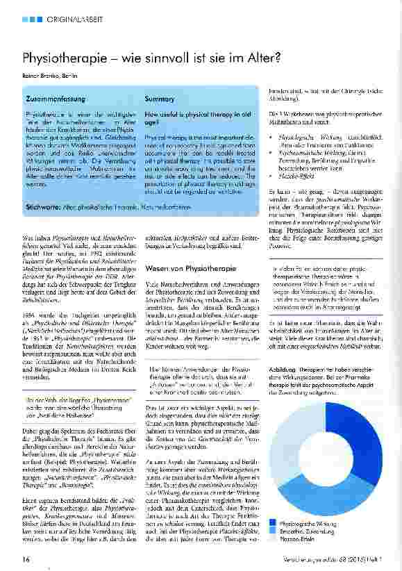 Vorschauseite 1: Physiotherapie - wie sinnvoll ist sie im Alter?