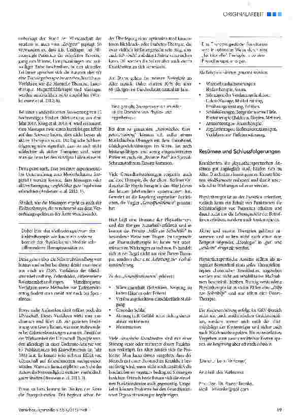 Vorschauseite 4: Physiotherapie - wie sinnvoll ist sie im Alter?