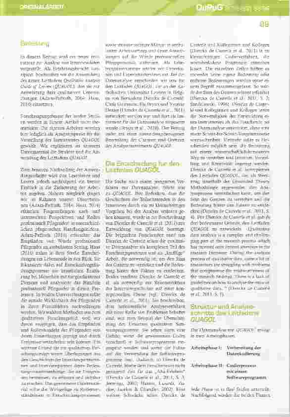 Vorschauseite 2: Auf der Suche nach dem goldenen Analyseinstrument - Erfahrungen in der Anwendung des Leitfadens