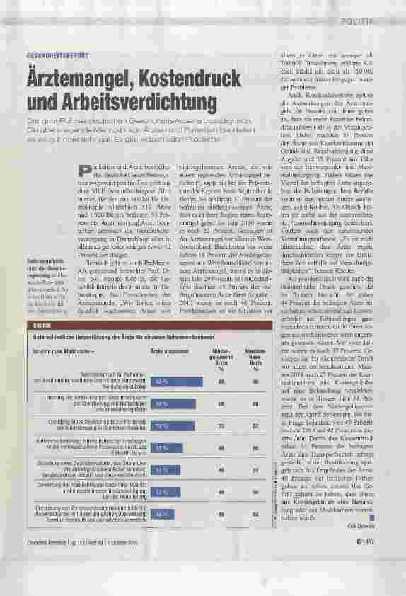 Vorschauseite 1: Arztemangel, Kostendruck und Arbeitsverdichtung