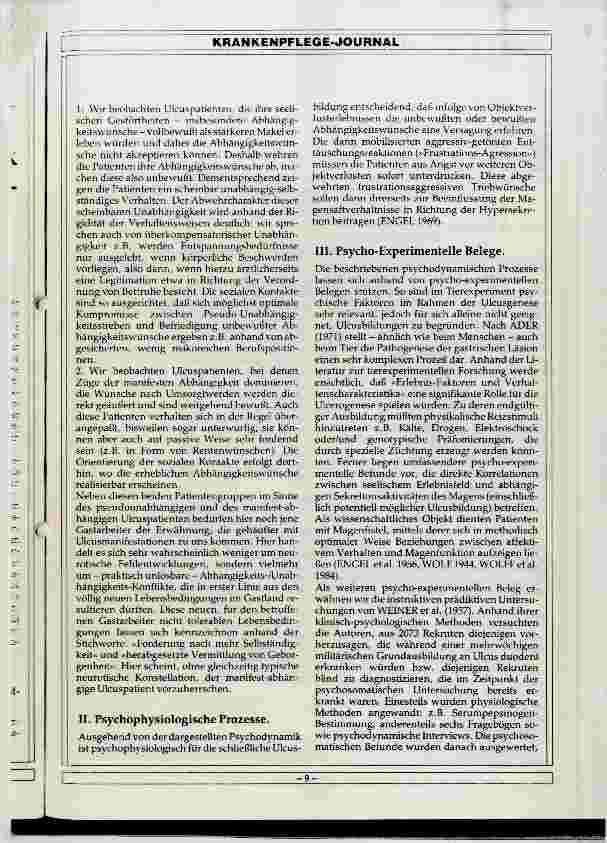 Vorschauseite 2: Die Bedeutung der Psychosomatik für Genese und Therapie der Ulcuskrankheit
