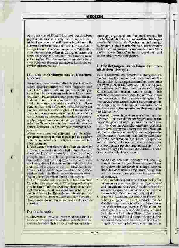 Vorschauseite 3: Die Bedeutung der Psychosomatik für Genese und Therapie der Ulcuskrankheit