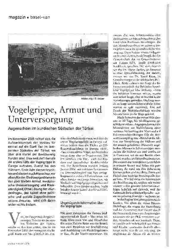 Vorschauseite 1: Vogelgrippe, Armut und Unterversorgung