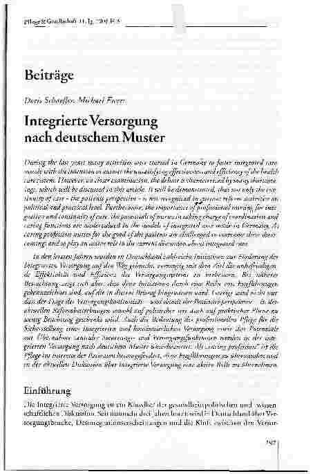 Vorschauseite 1: Integrierte Versorgung nach deutschem Muster