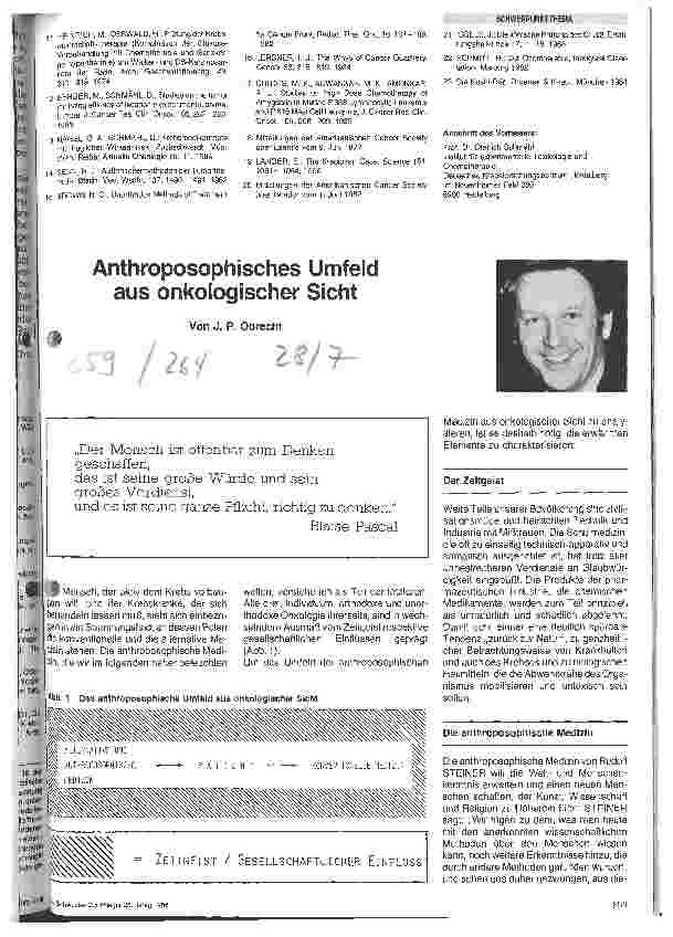 Vorschauseite 1: Anthroposophisches Umfeld aus onkologischer Sicht