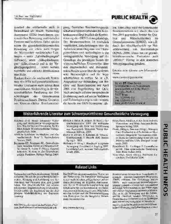 Vorschauseite 2: Gesundheitsökonomische Evaluation