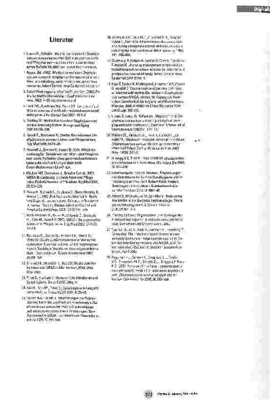 Vorschauseite 6: MRSA-Aufnahmescreening in einer geriatrischen EinrichtungScreening for MRSA in a geriatric center