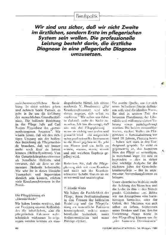 Vorschauseite 5: Unsicher oder selbstbewußt? Die Krankenschwester in der Gemeindekrankenpflege