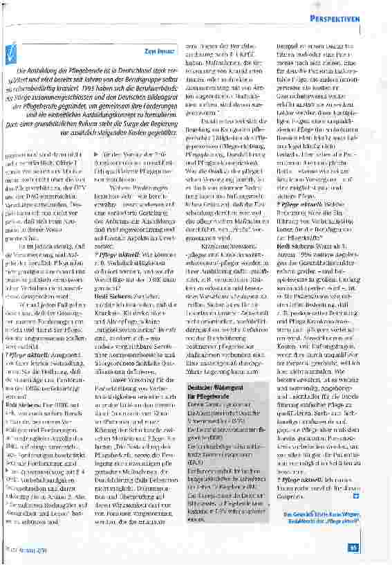 Vorschauseite 2: Reformen sind notwendig ... Interview mit Hedi Siebers vom DBfK