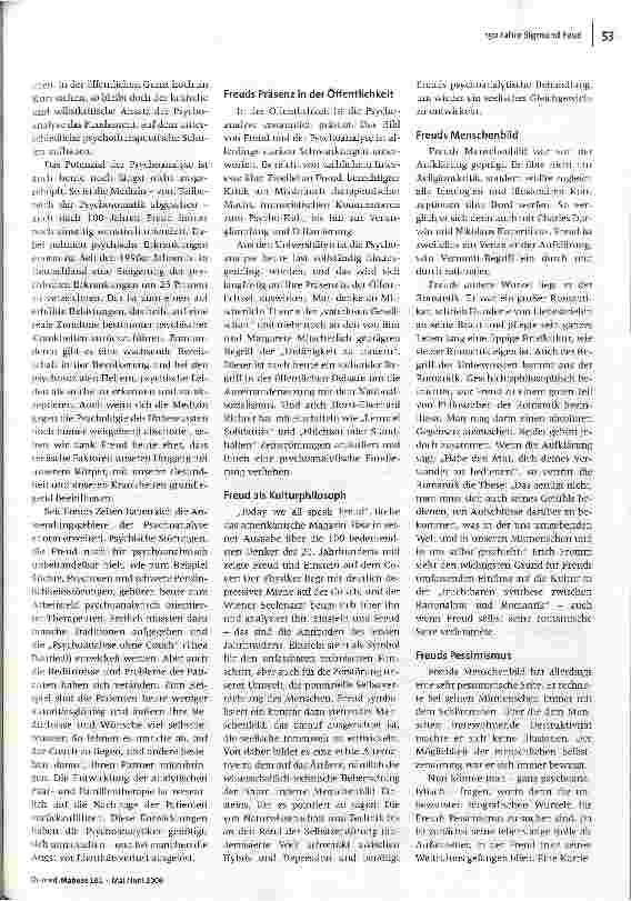 Vorschauseite 2: 150 Jahre Sigmund FreudÜber die Aktualität der Psychoanalyse