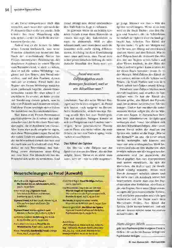 Vorschauseite 3: 150 Jahre Sigmund FreudÜber die Aktualität der Psychoanalyse