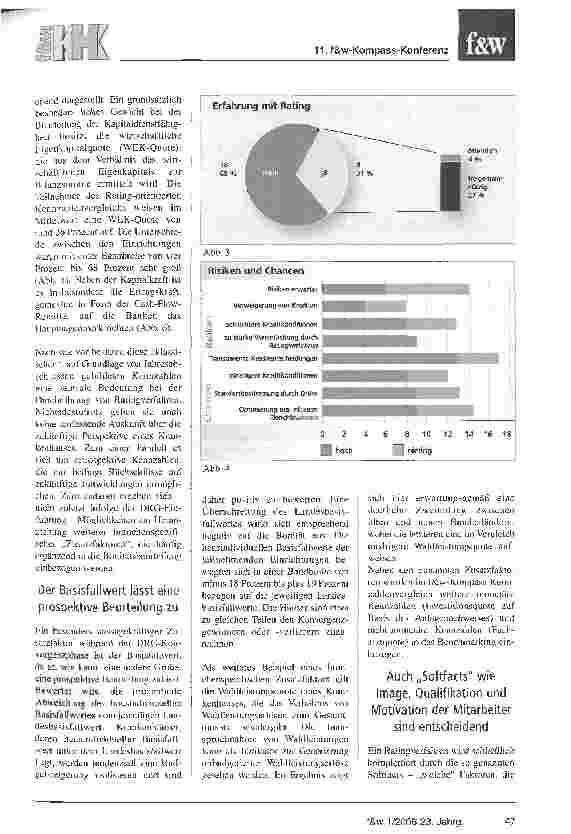 Vorschauseite 3: Fremdkapitalbedarf und Basel II zwingen Klinikenund Banken zum Handelnf&w-Kmnkenhaus-Kompass: Ergebnisse des Rating-orientierten Kennzahlenvergleichs