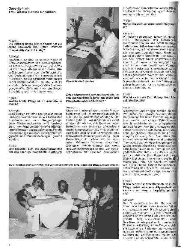 Vorschauseite 1: Die Orthopädische Klinik Kassel Interview mit Frau Oberin Renate Goeschen