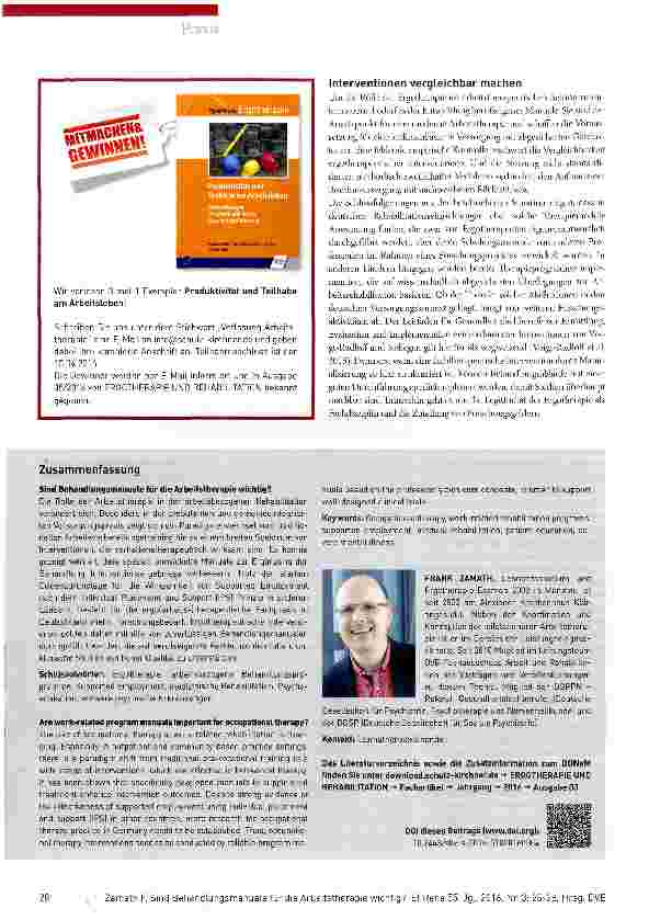 Vorschauseite 4: Sind Behandlungsmanuale für die Arbeitstherapie wichtig?