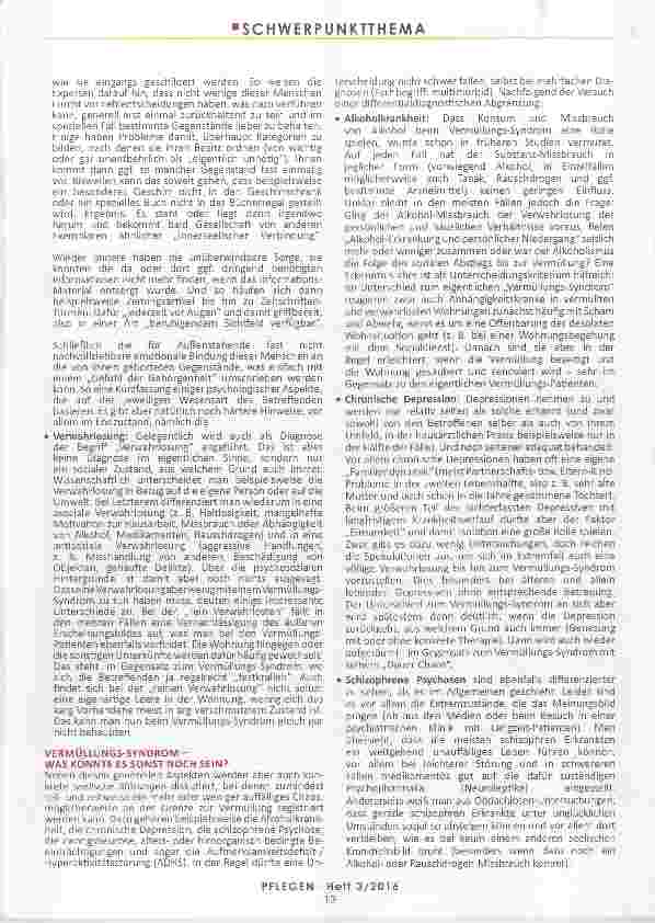 Vorschauseite 3: VERMÜLLUNGS-SYNDROM Liebenauer Gesundheits-Info