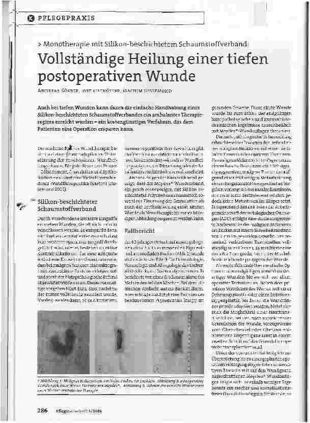 Vorschauseite 1: Vollständige Heilung einer tiefen postoperativen Wunde