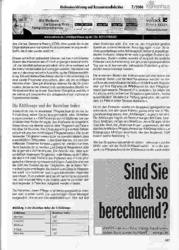 Vorschauseite 2: Risikoeinschätzung und Ressourcenallokation -Kölner Assessment-Instrument mit Bostelaar Index (KAI-BI®)