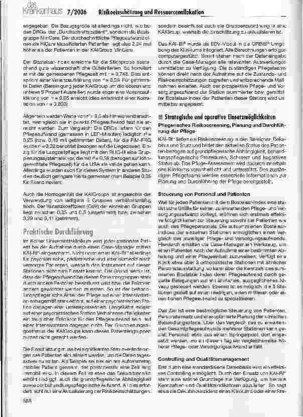 Vorschauseite 3: Risikoeinschätzung und Ressourcenallokation -Kölner Assessment-Instrument mit Bostelaar Index (KAI-BI®)