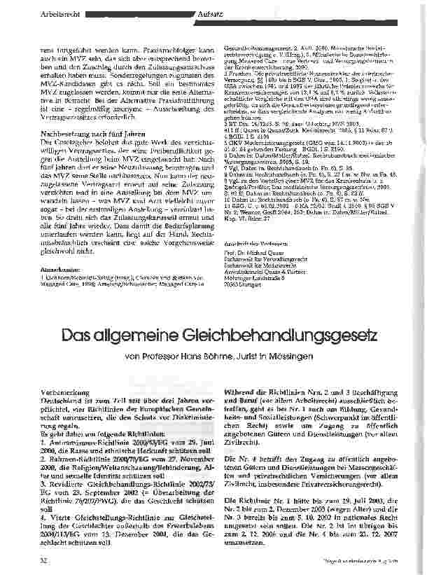 Vorschauseite 4: Das MVZ und die integrierte Versorgung alsneue Versorgungsformen für Krankenhäusereine rechtliche Bestandsaufnahme -
