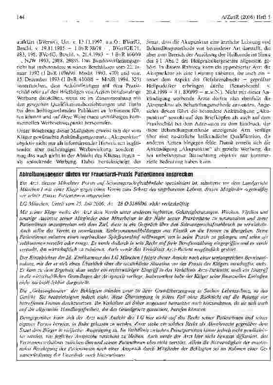 Vorschauseite 4: Entscheidungen Berechtigung zur Führung einer ärztlichen Bezeichnung